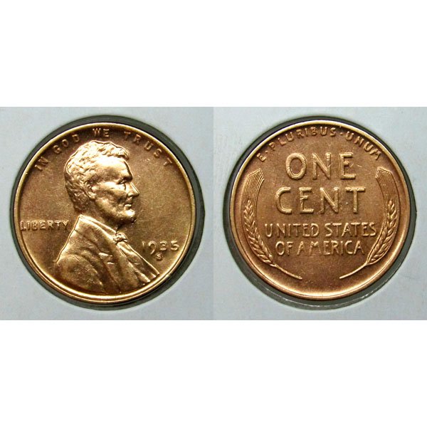 1935 S Lincoln Wheat Cent - BU (1 of 1)