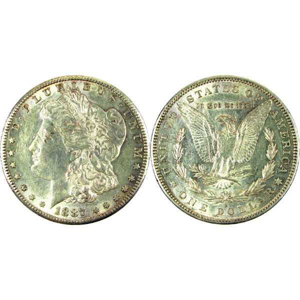 1887 S Morgan Silver Dollar - AU (1 of 1)