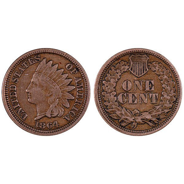 1864 Indian Head Cent Copper - VF (1 of 1)