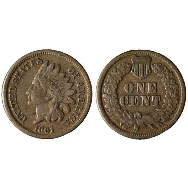 1861 Indian Head Cent - VF (1 of 1)