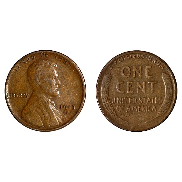 1913 S Lincoln Wheat Cent - VF (1 of 1)