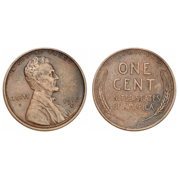 1916 S Lincoln Wheat Cent - XF (1 of 1)