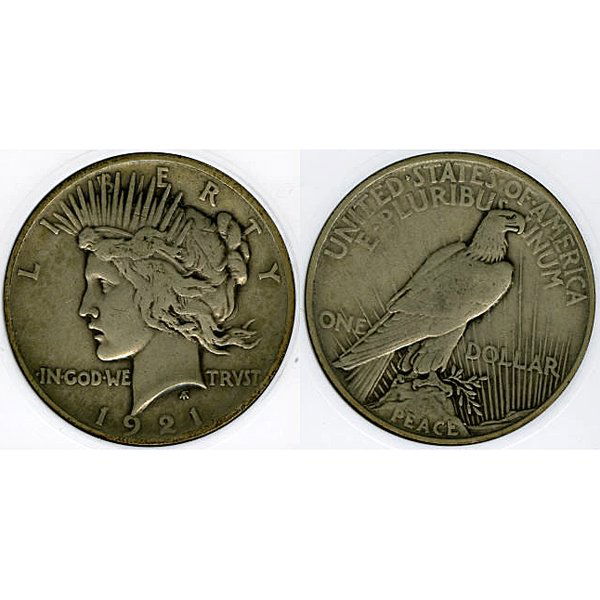 1921 Peace Silver Dollar - VF (1 of 1)