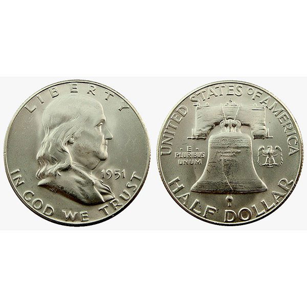 1951 S Franklin Half Dollar - BU (1 of 1)