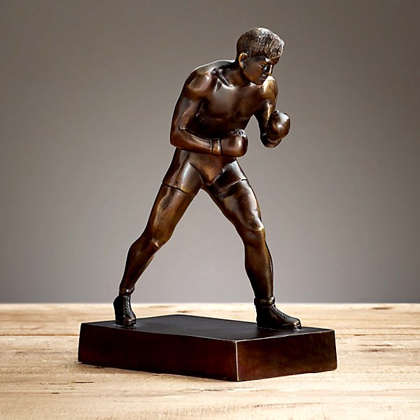 Bronze Boxer Figure 12"., 8 lbs (1 of 2)