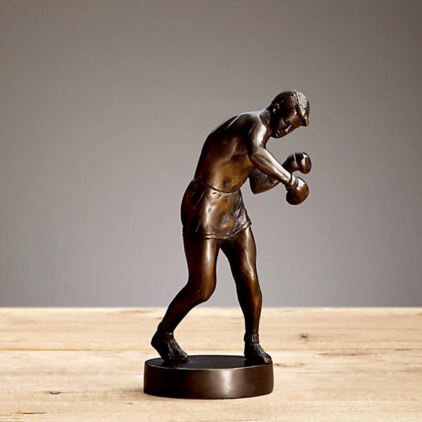 Bronze Boxer Figure 9" (1 of 2)