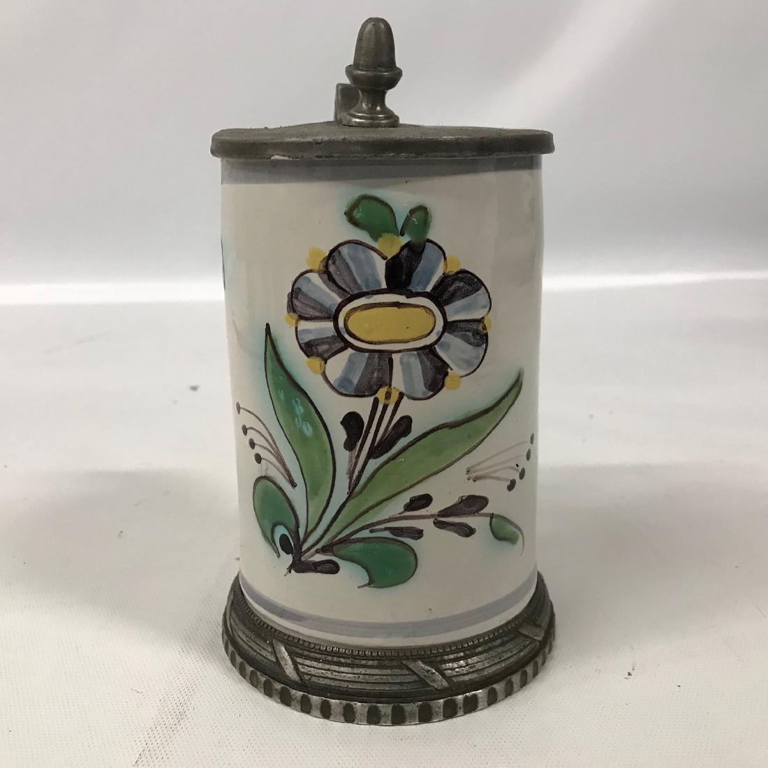 Antique Stein with monogrammed Pewter lid (1 of 9)