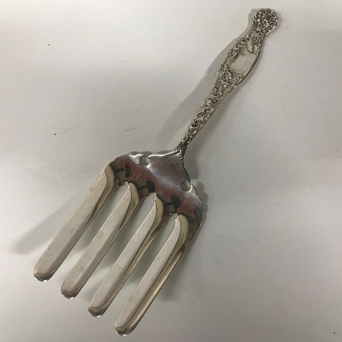 Large Whiting Sterling Silver Serving Fork, 98g (1 of 6)