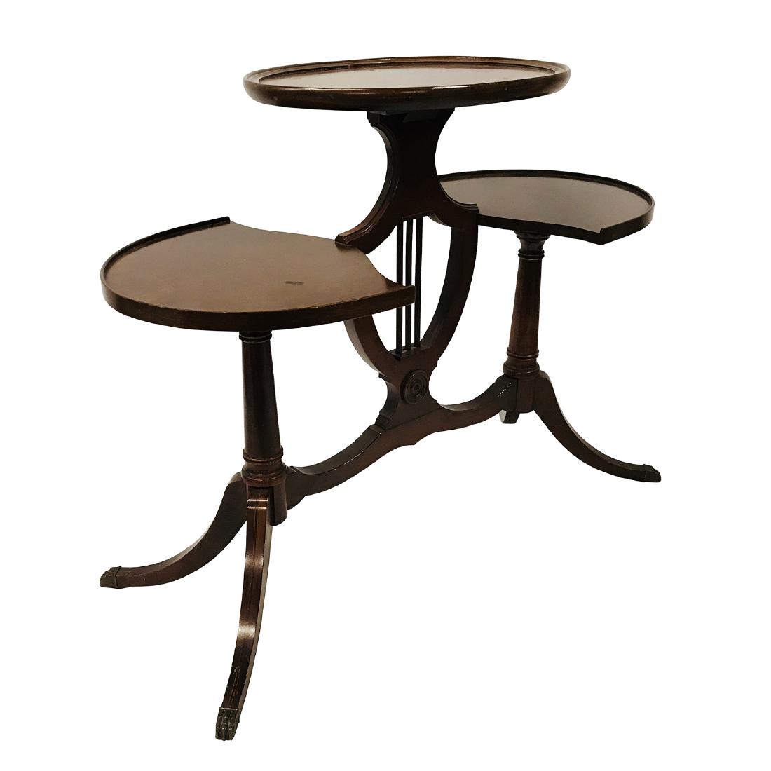 Mersman Duncan Phyfe Lyre base three tier table