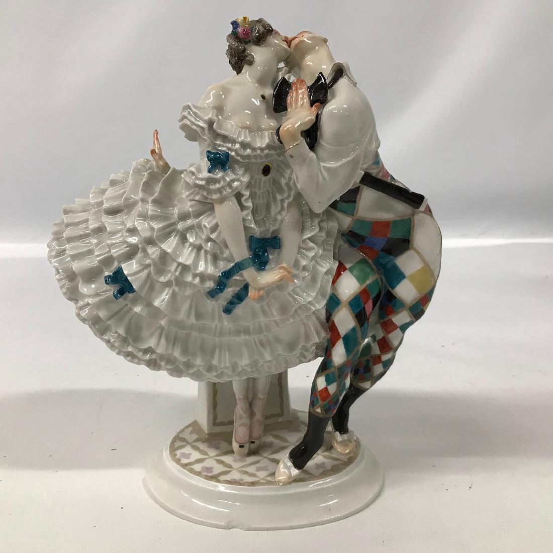 Meissen Porcelain group depicting Harlequin and (1 of 8)