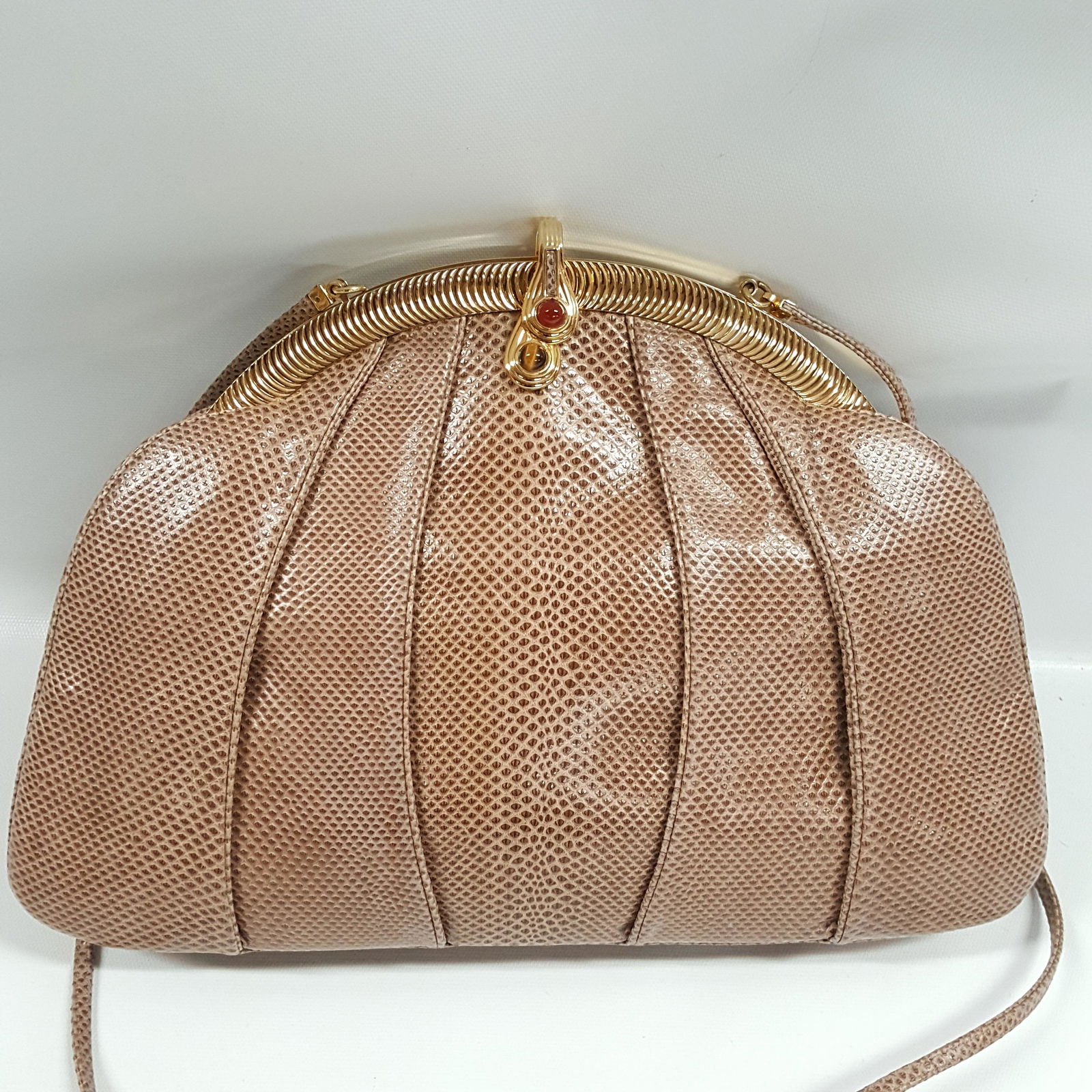 JUDITH LEIBER Snakeskin Purse Handbags jeweled clasp (1 of 6)