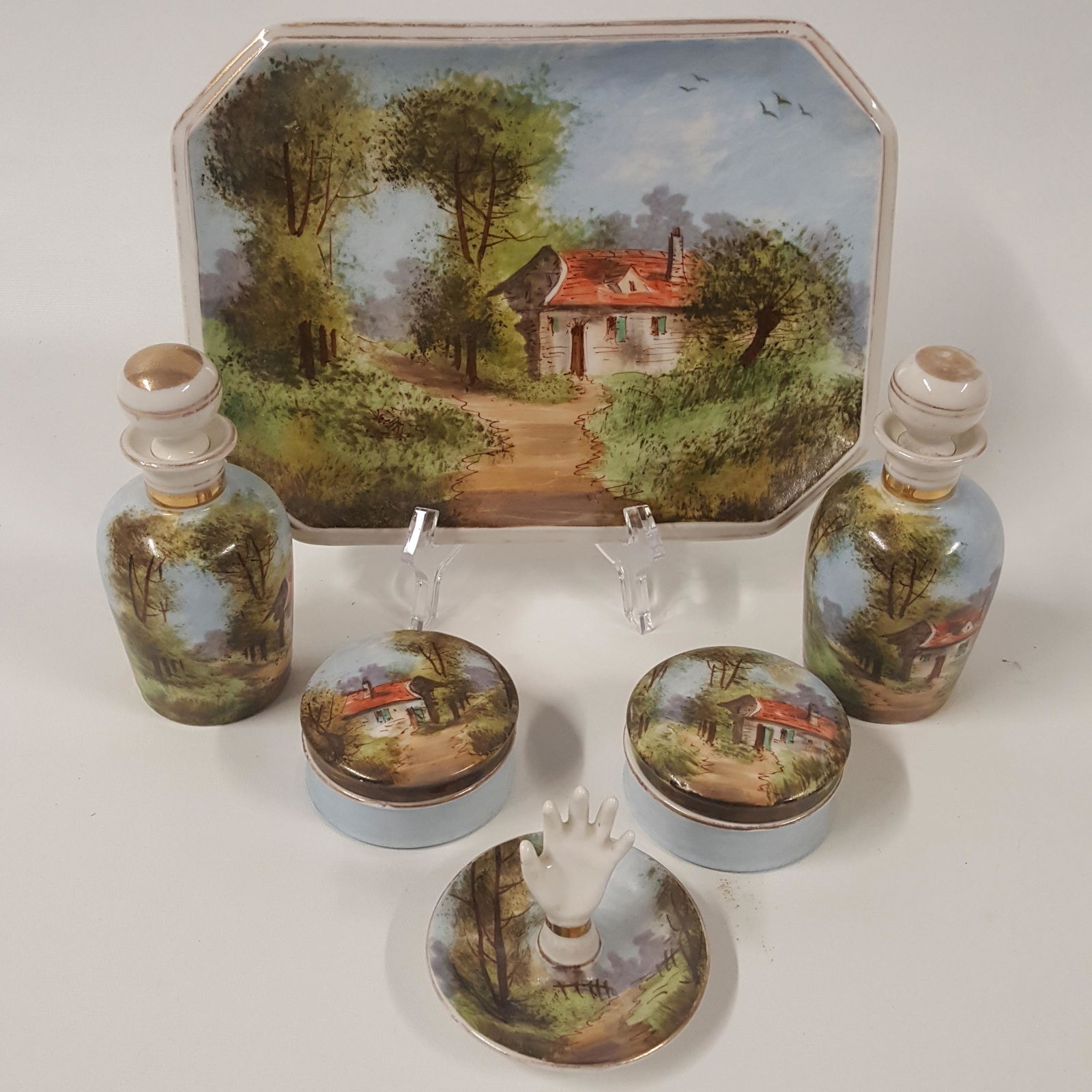 HAND PAINTED DRESSER SET (1 of 6)