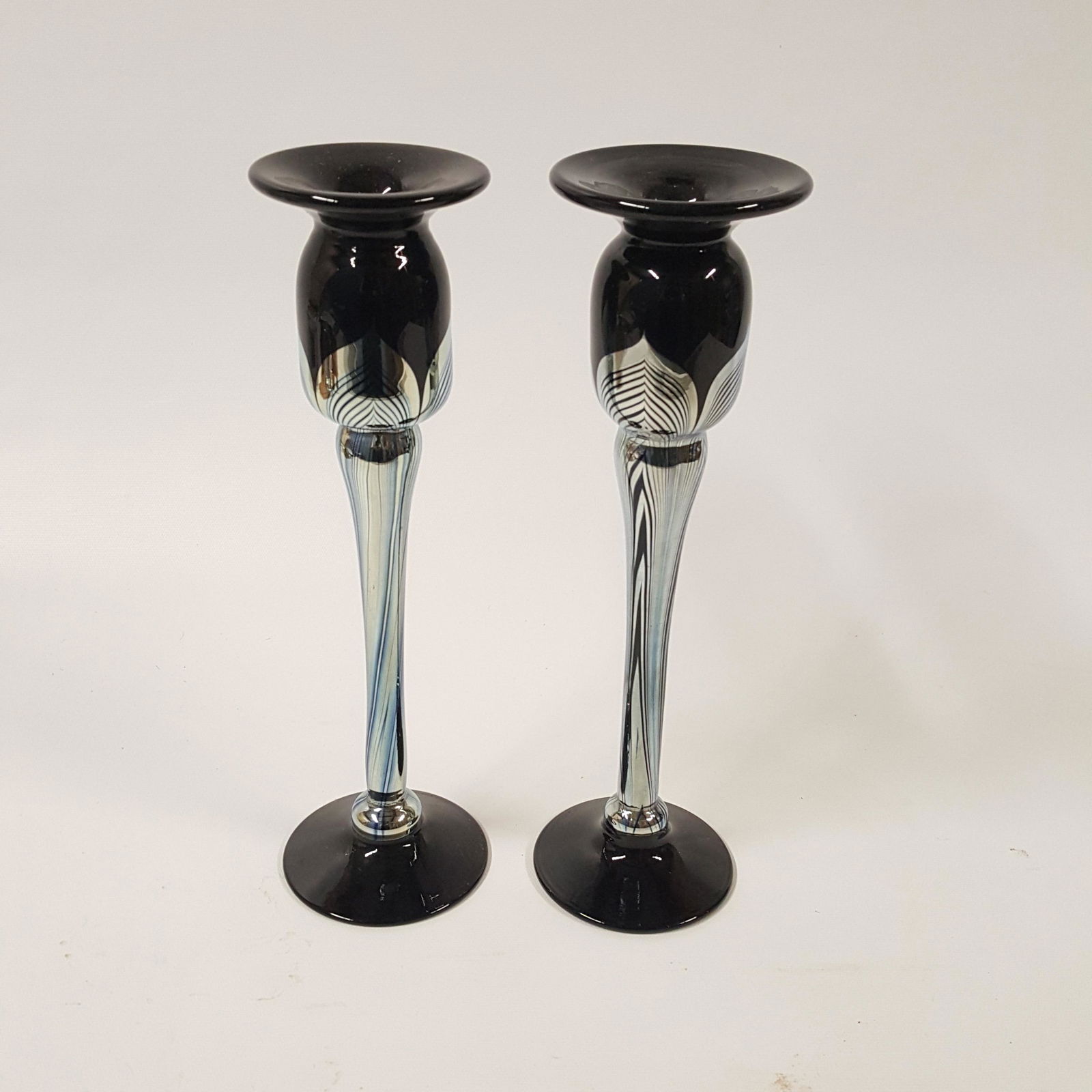Pair Art Glass Candleholders (1 of 5)