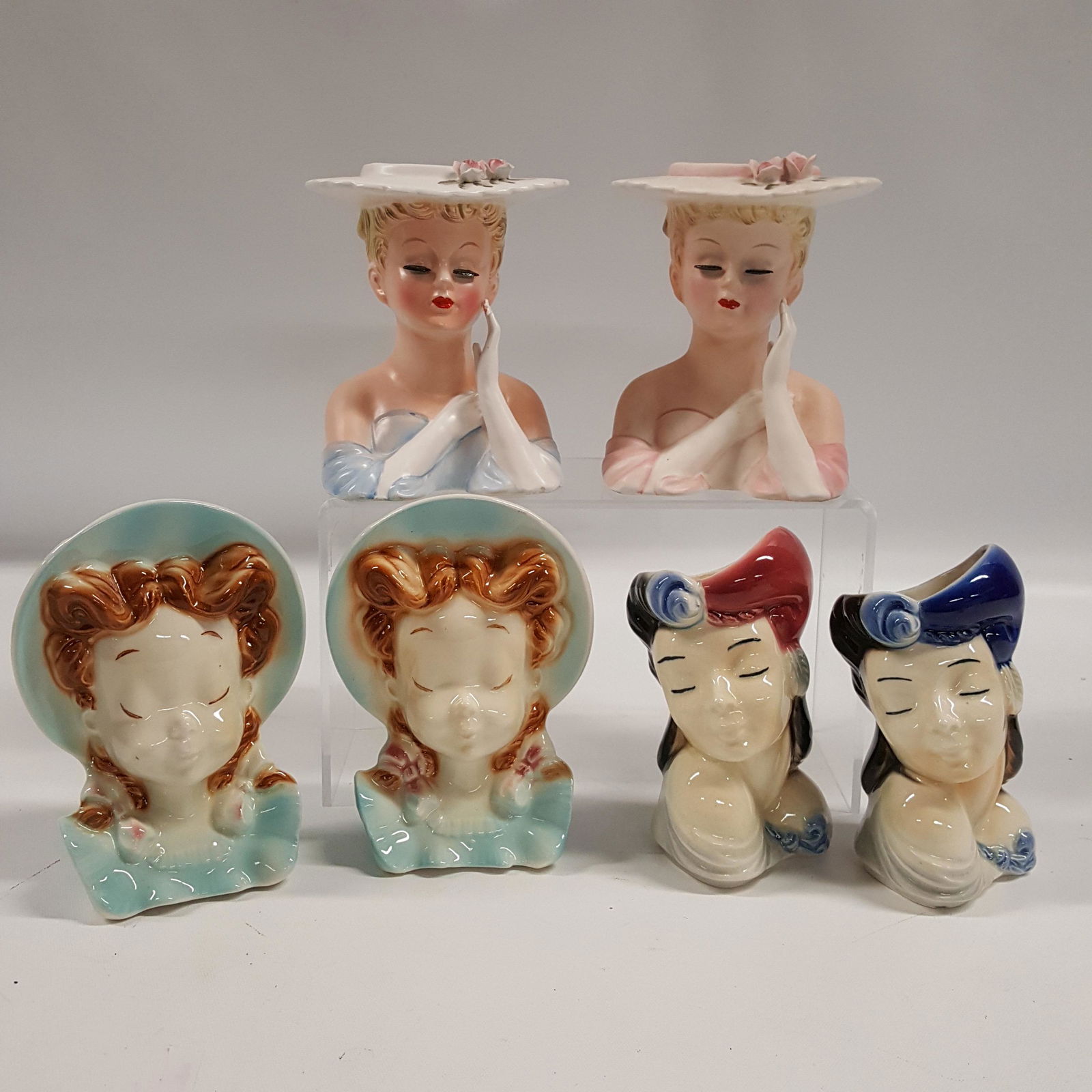 COLLECTION OF Vintage LADY HEAD VASES (1 of 8)