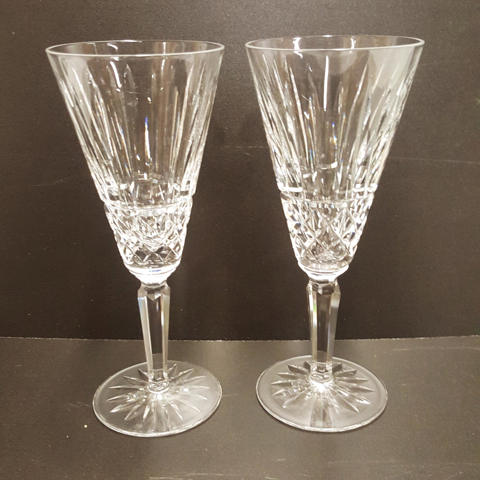 pr. Waterford Maeve wine glasses Champagne flutes: pr. Waterford Maeve pattern wine glasses Champagne flutes