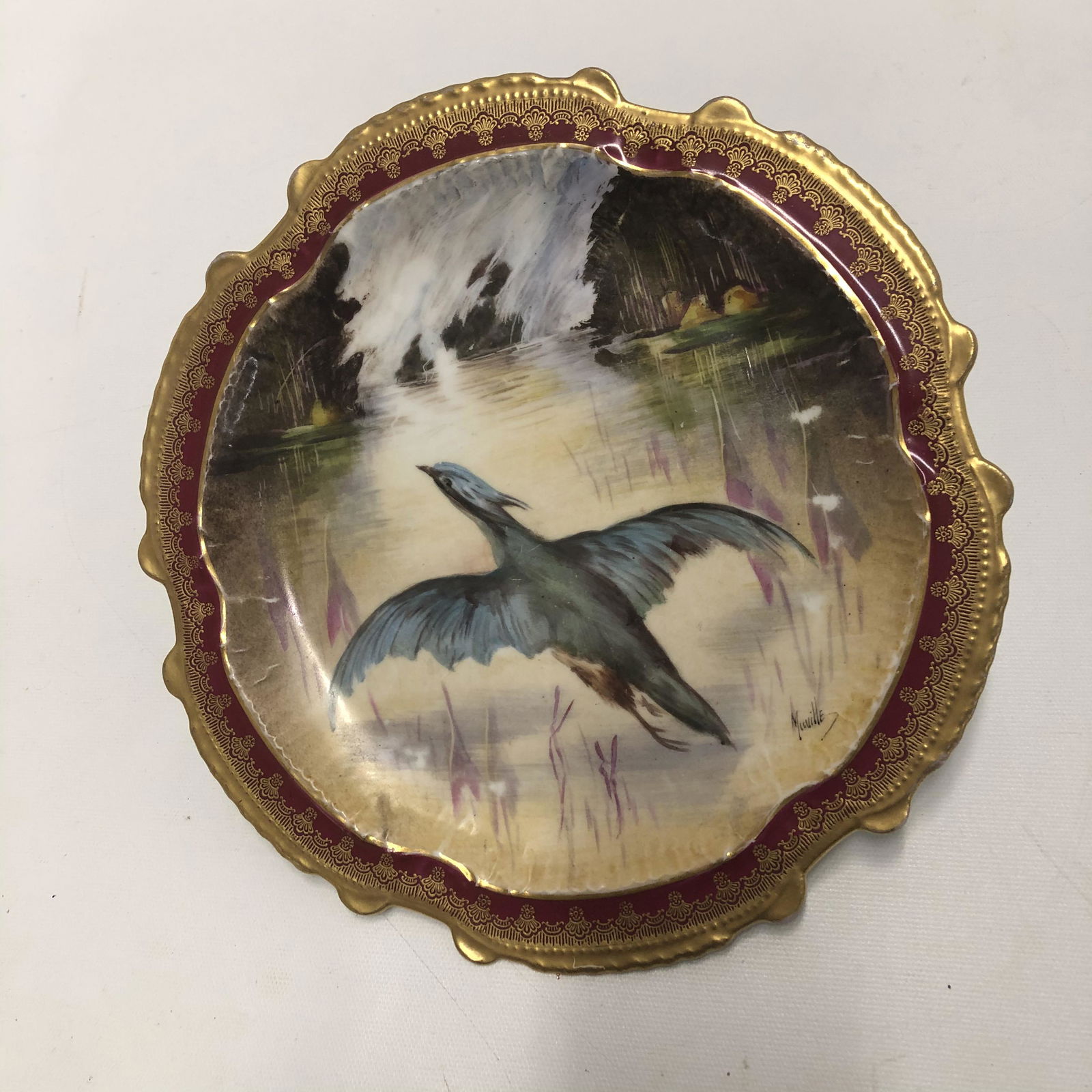 Limoges Game Bird Plate, signed by the artist (1 of 4)