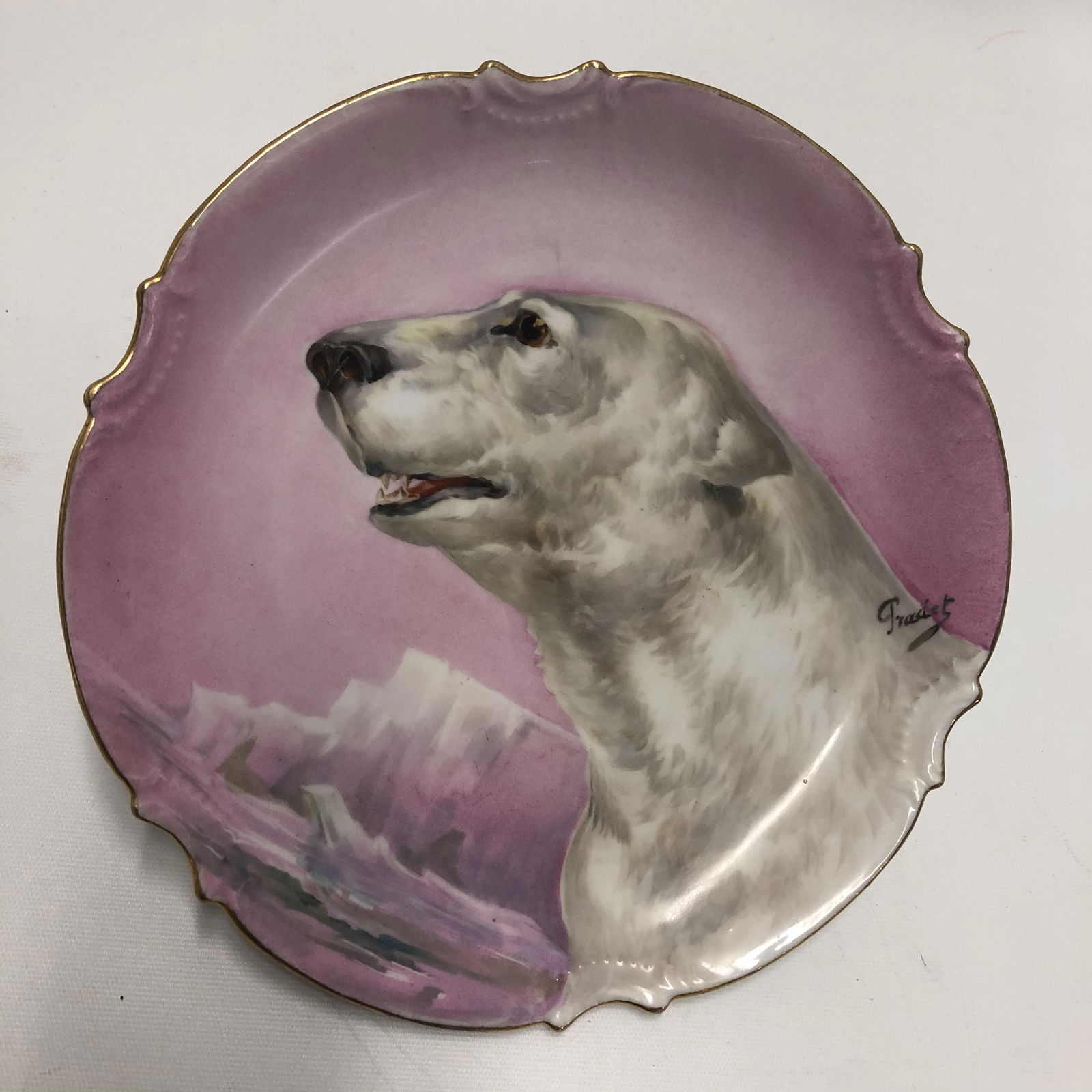Polar Bear Limoges plate artist Gradet (1 of 4)