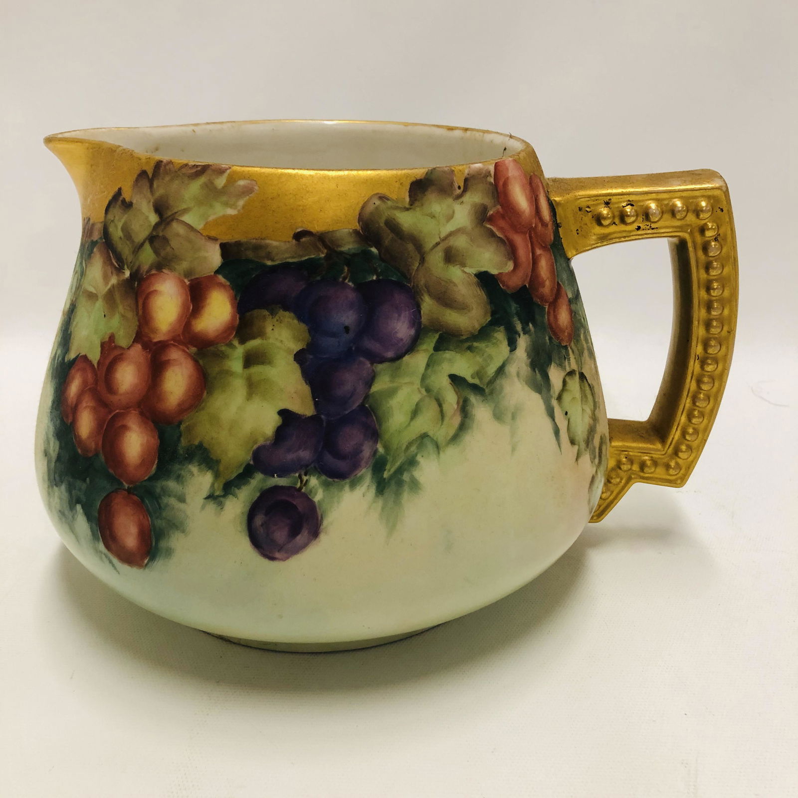 Grape Bunches Cider Pitcher Limoges, France, gilt (1 of 4)