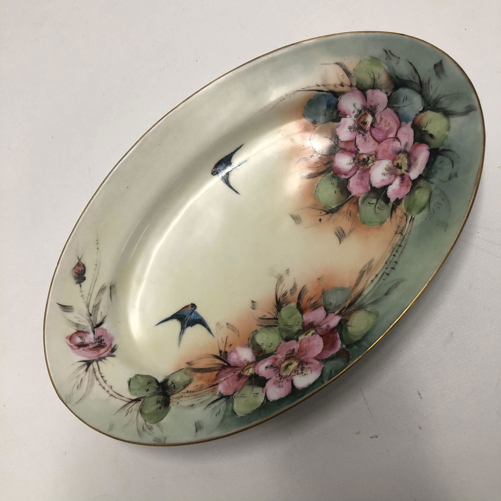 Oval Limoges platter artist signed V.Horstman on (1 of 5)