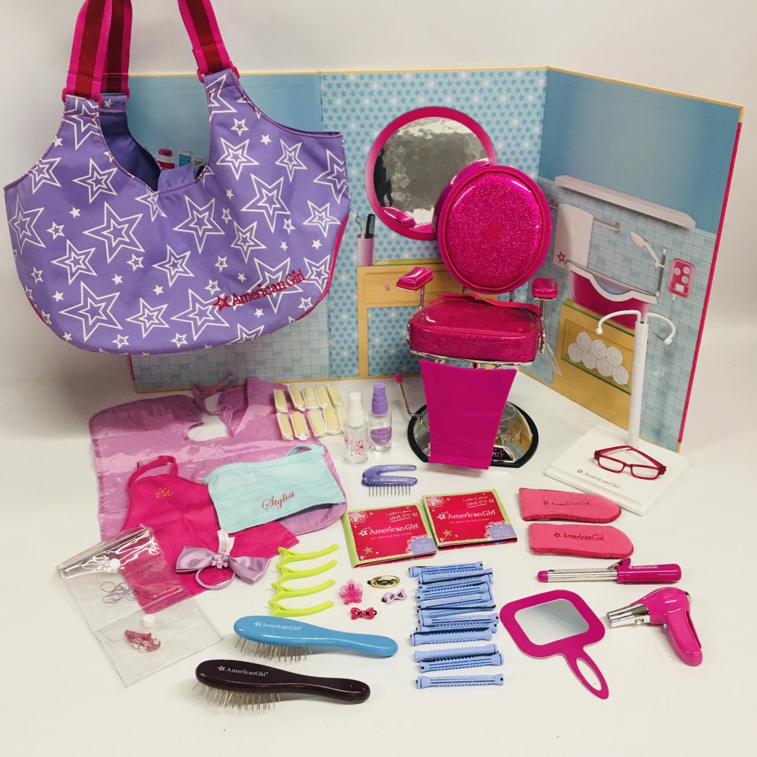 American Girl Doll Spa Backdrop and Salon Accessories (1 of 5)