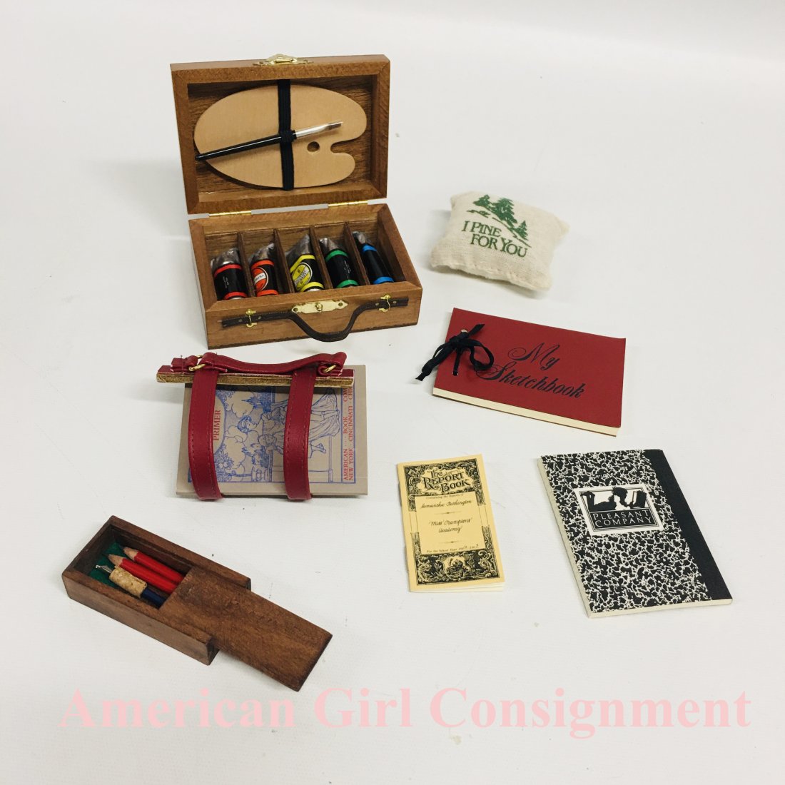 Summer Paints, Book Strap, Supplies American Girl Doll: Pleasant Company American Girl Doll Samantha Summer Amusements Paints box, Book Strap, School Supplies