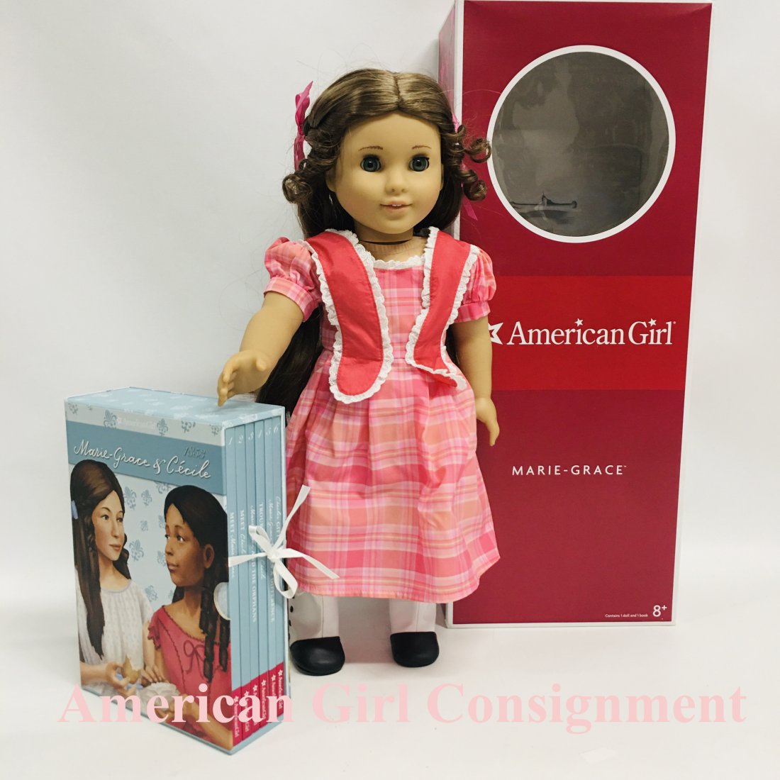 American Girl Doll Marie Grace Gardner With Books