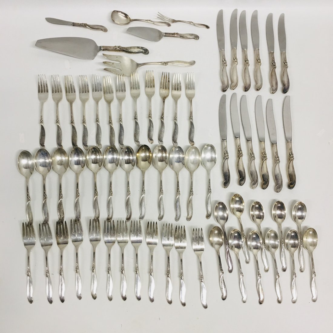 Sterling Silver Flatware,  Melody Pattern, 2322 grams (1 of 7)