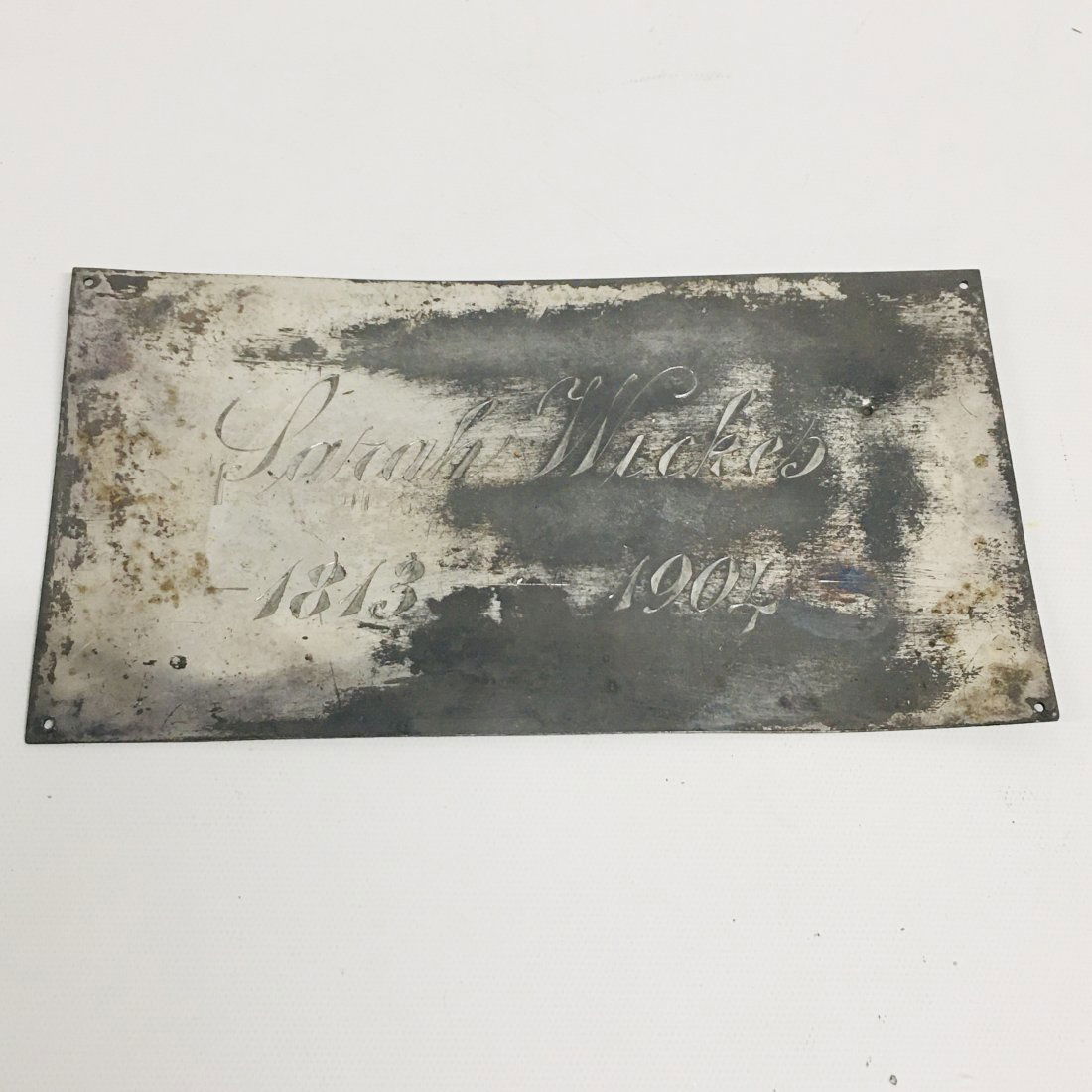 Antique Coffin Plate: Antique Coffin Plate, Wicke