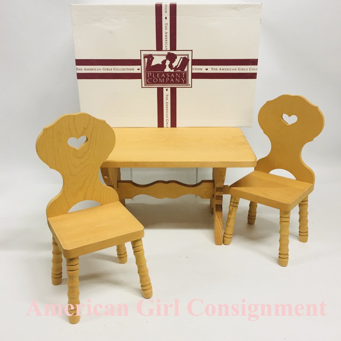 Pleasant Company Kirsten Trestle Table and Chairs Box: Pleasant Company Trestle Table and Chairs with original box for American Girl Doll Kirsten