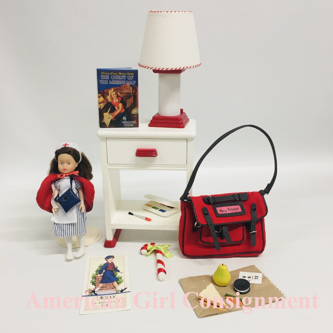 American Girl Doll MOLLY Nightstand Lamp and Nurse Doll (1 of 9)