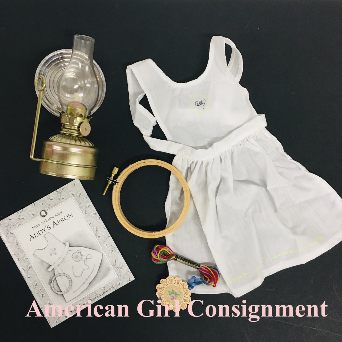 Pleasant Company Addy Doll Needlework Kit and Lamp: Pleasant Company Needlework Kit and Lamp for American Girl Doll Addy
