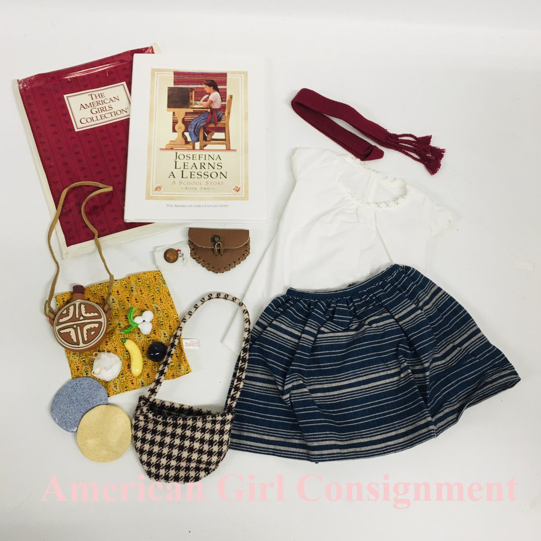 American Girl Doll Josefina Indigo Skirt Set and Lunch: American Girl Doll Josefina Indigo Skirt, Camisa, and Picnic Lunch
