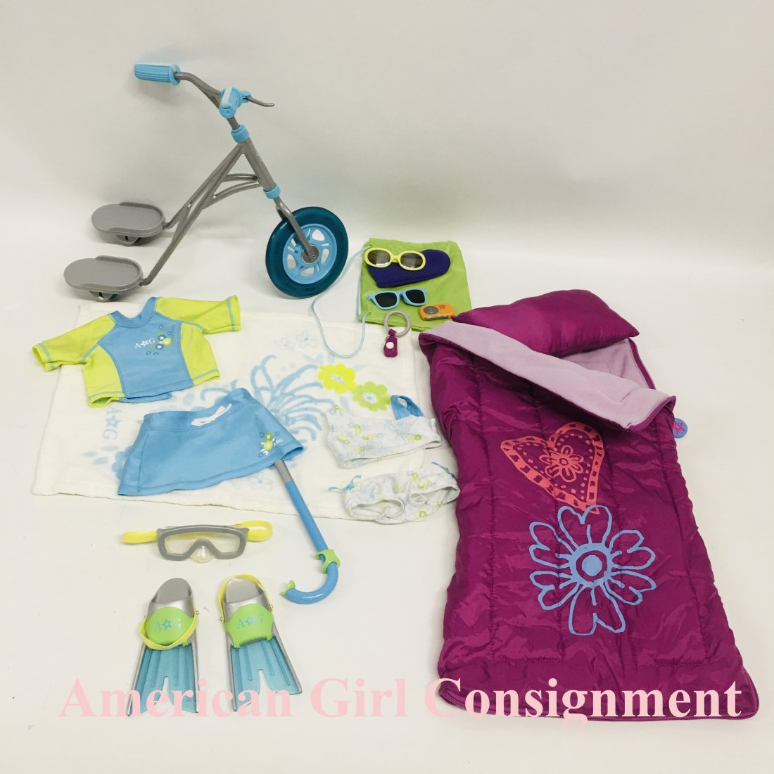 American Girl Doll Scooter Swim Gear and Sleeping Bag (1 of 5)