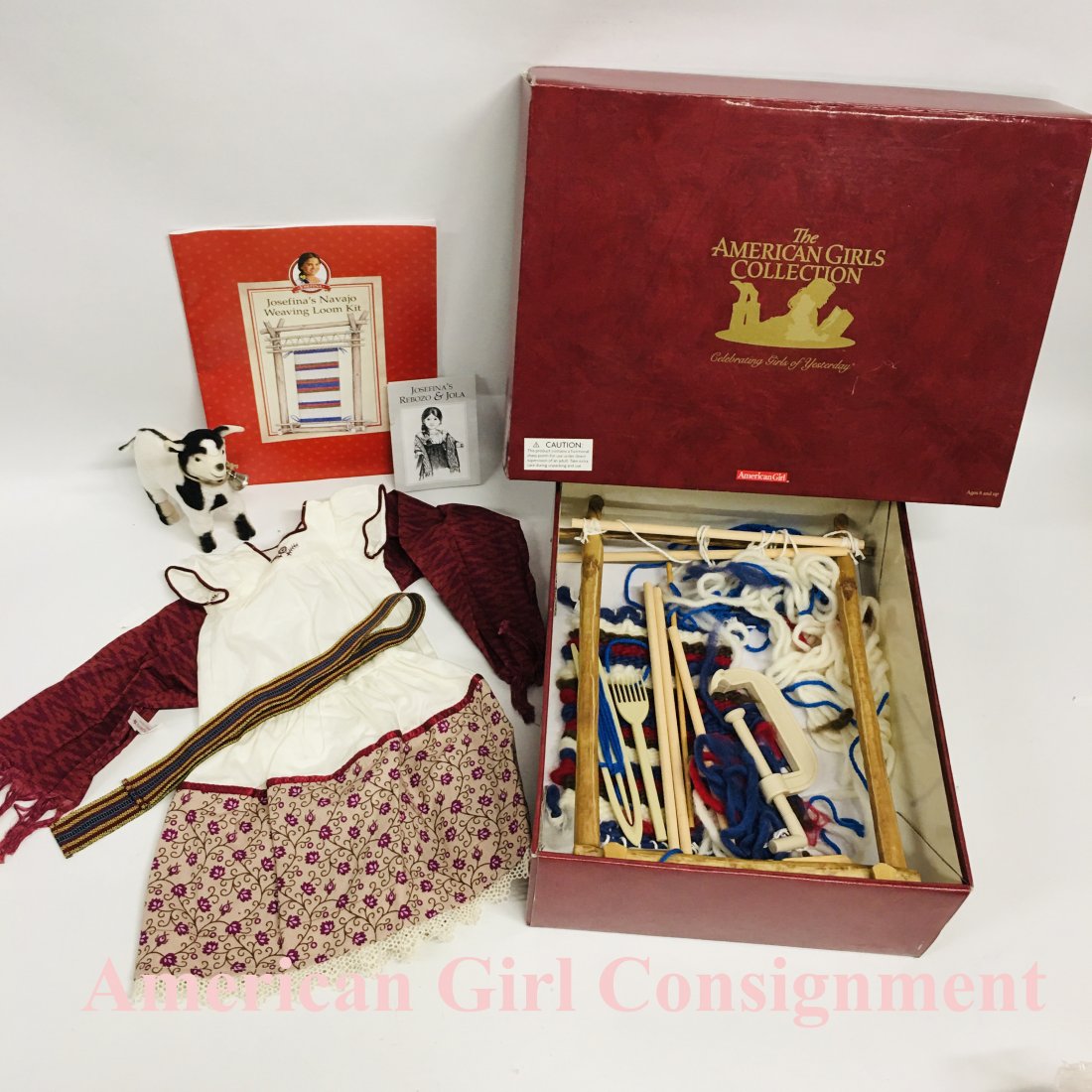 American Girl Doll Josefina Weaving Outfit,  Loom, Goat (1 of 4)