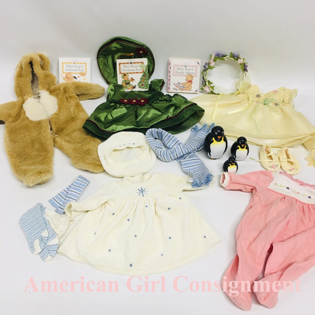 American Girl Bitty Baby Doll Outfits Holiday Christmas: American Girl Bitty Baby Doll Outfits, and Costume, Holiday Christmas Dress and nesting penguins