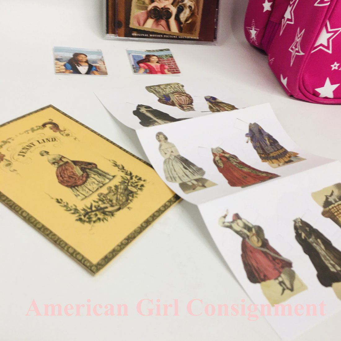American Girl Doll Jenny Lind Paperdolls, Doll Carrier: American Girl Doll Jenny Lind Paperdoll and Starry Doll Carrier