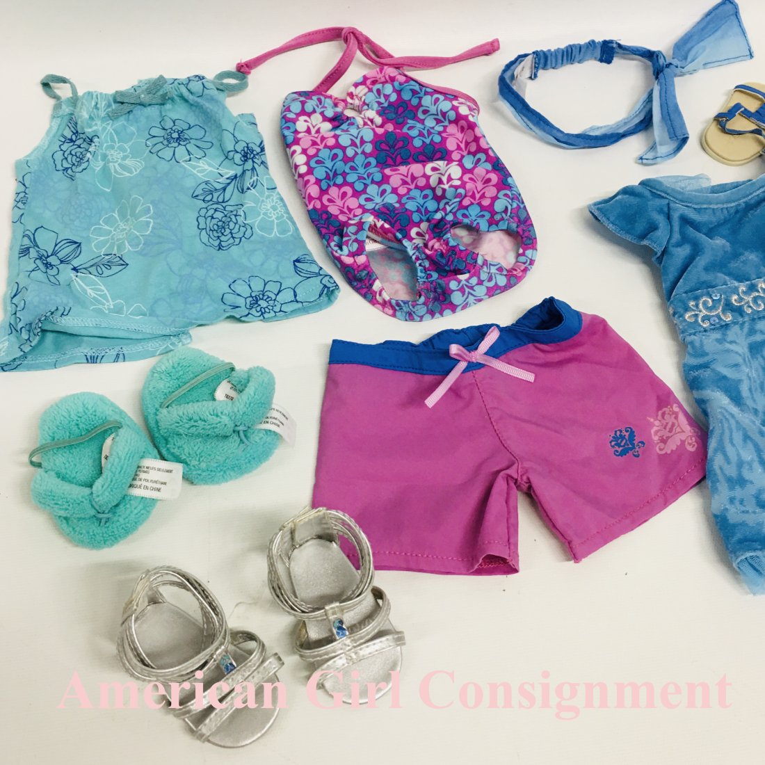 American Girl Doll Kanani Party Pajamas Swimsuit: American Girl Doll Kanani Party dress, Shoes, Pajamas and Swimsuit