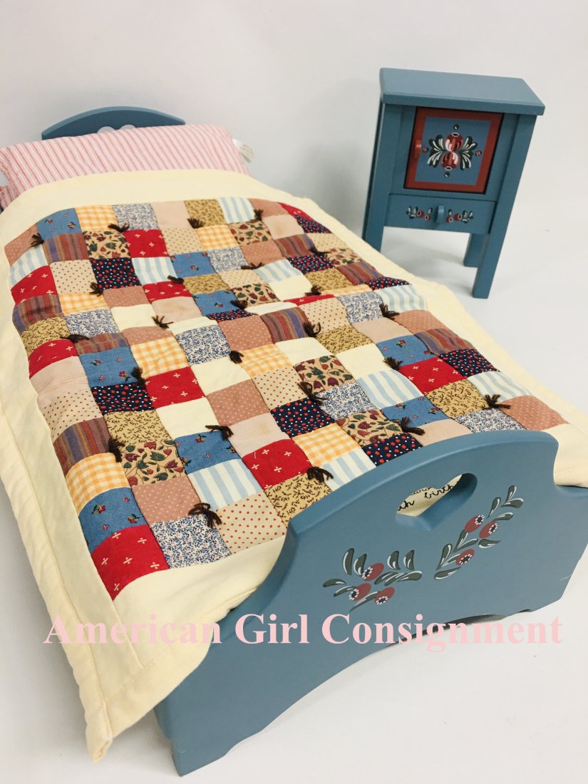 American Girl Doll Kirsten Bed, Quilt and Nightstand (1 of 5)