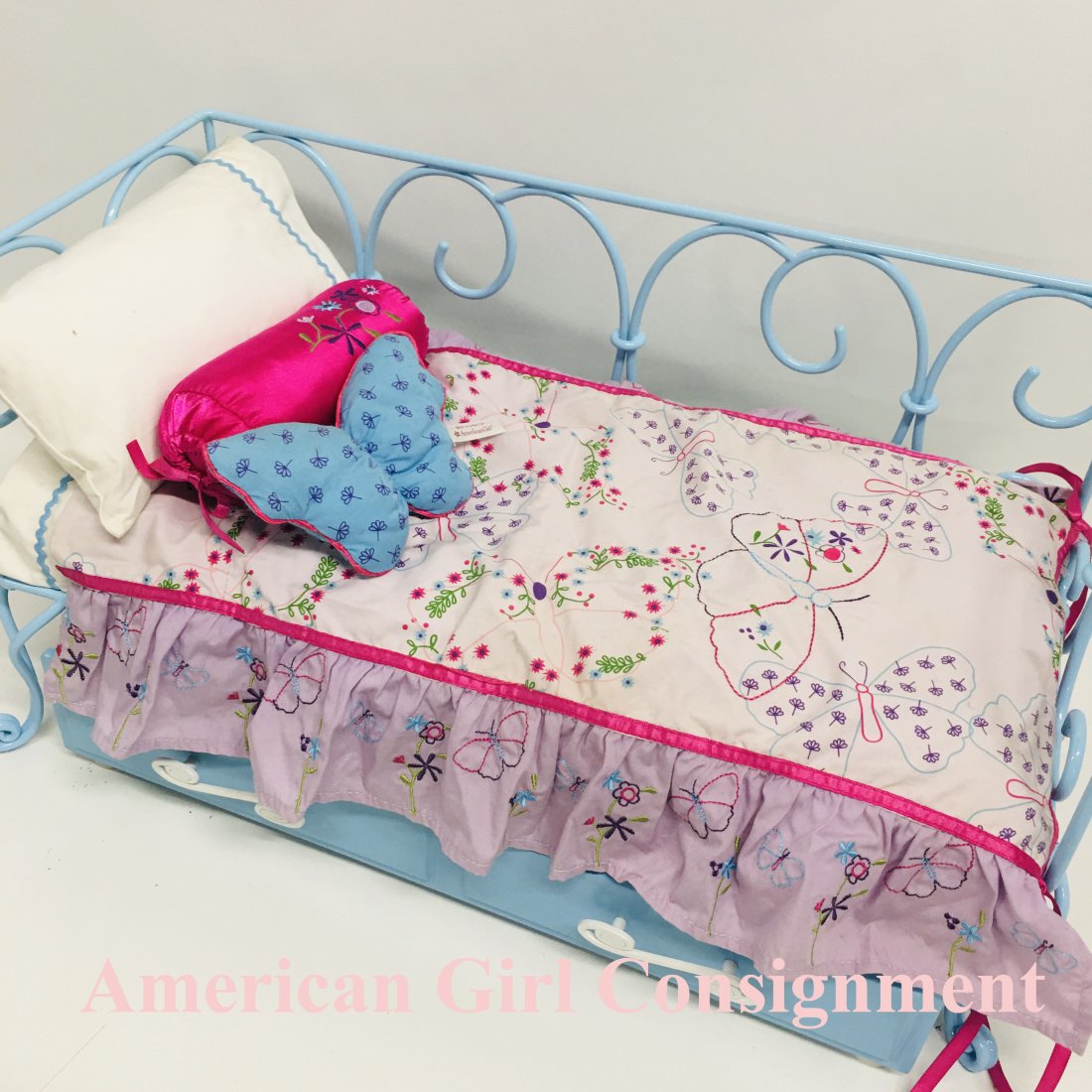 American Girl Doll Blue Curlicue Trundle Daybed Bedding: American Girl Doll Blue Curlicue Trundle Daybed Bedding
