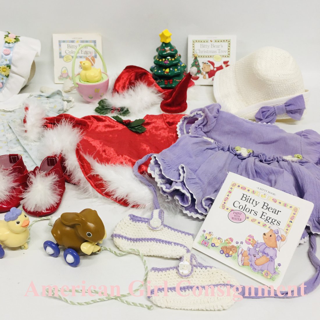 American Girl Bitty Baby Holiday Doll Clothes: American Girl Bitty Baby Holiday Doll Clothes ------------------ please review all pictures carefully because they are part of the description and show condition issues if any