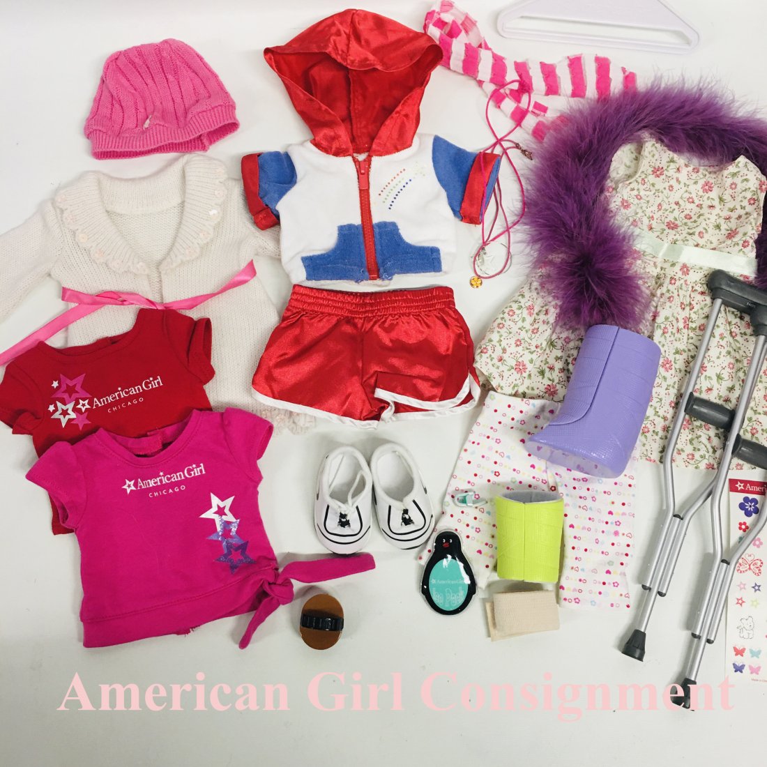 American Girl Doll Julie 70s Hoodie and Satin Shorts: American Girl Doll Julie 70s Hoodie and Satin Shorts, Get well set and more ------------------ please review all pictures carefully because they are part of the description and show condition issues i