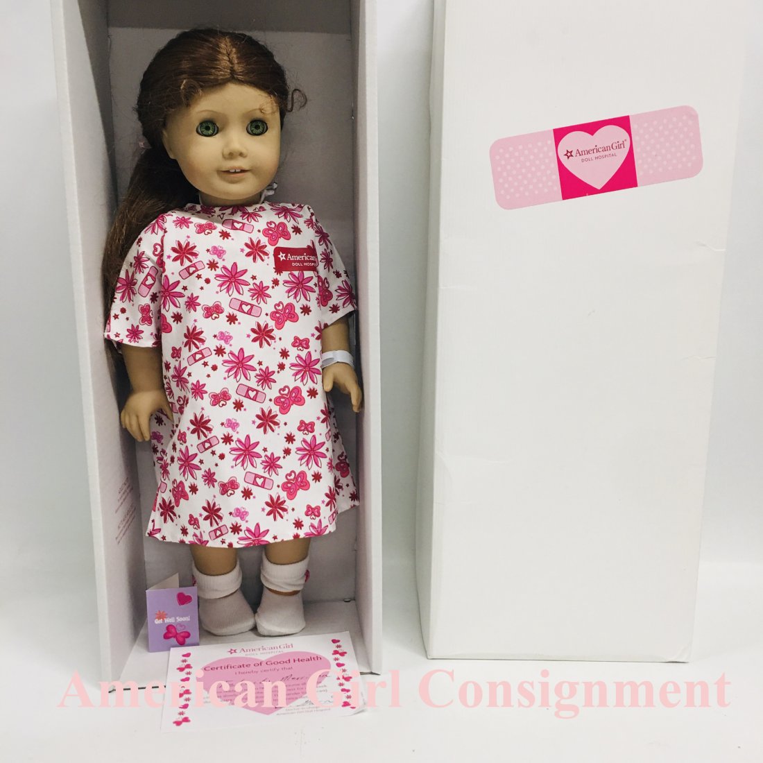 American Girl Doll Felicity Merriman with Get Well Box: American Girl Doll Felicity Merriman with Get Well Box ------------------ please review all pictures carefully because they are part of the description and show condition issues if any