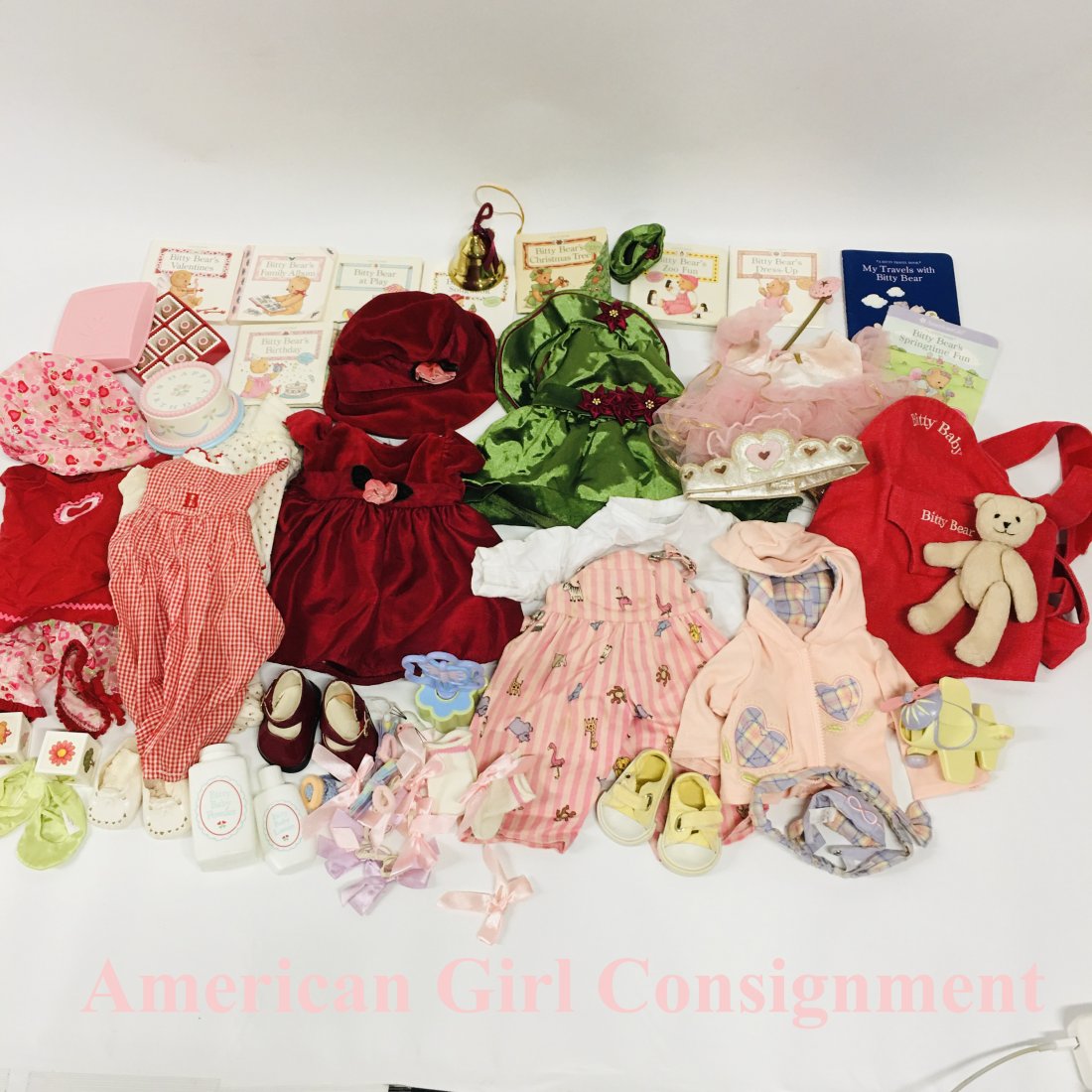 Collection of American Girl Bitty Baby Doll Clothes: Collection of American Girl Bitty Baby Doll Clothes ------------------ please review all pictures carefully because they are part of the description and show condition issues if any
