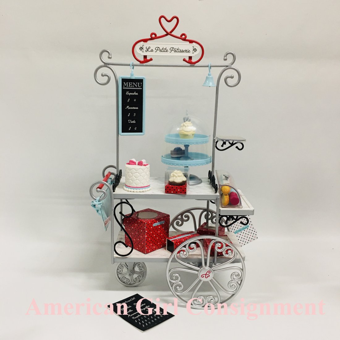American Girl Doll Grace Pastry Cart and Treats: American Girl Doll Grace Pastry Cart and Treats ------------------ please review all pictures carefully because they are part of the description and show condition issues if any