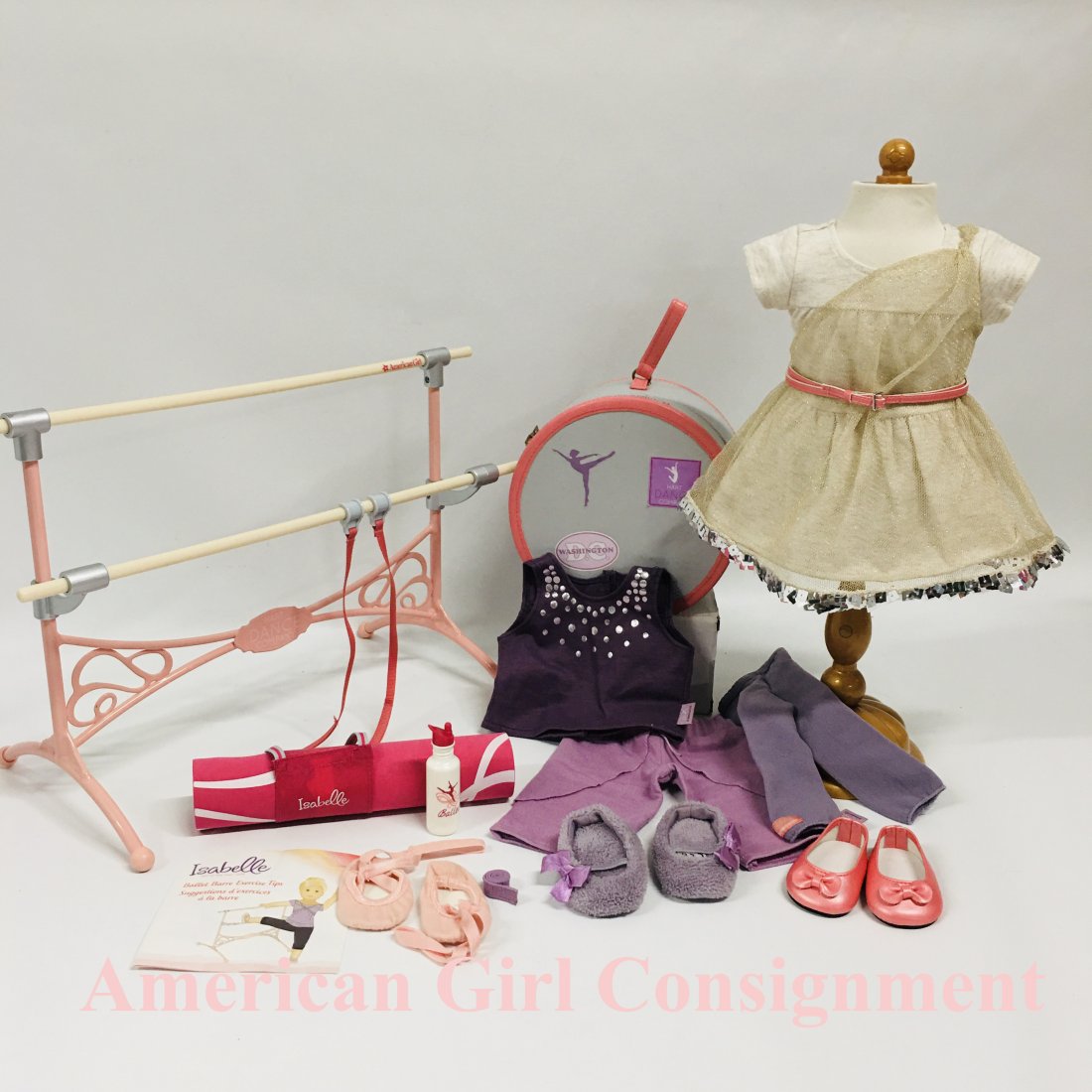 American girl ballet barre and outfit set hotsell