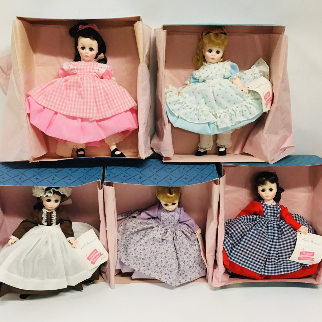 Madame Alexander Dolls Little Women: Madame Alexander Dolls Little Women: Marme, Meg, Jo, Beth, Amy ------------------ please review all pictures carefully because they are part of the description and show condition issues if any