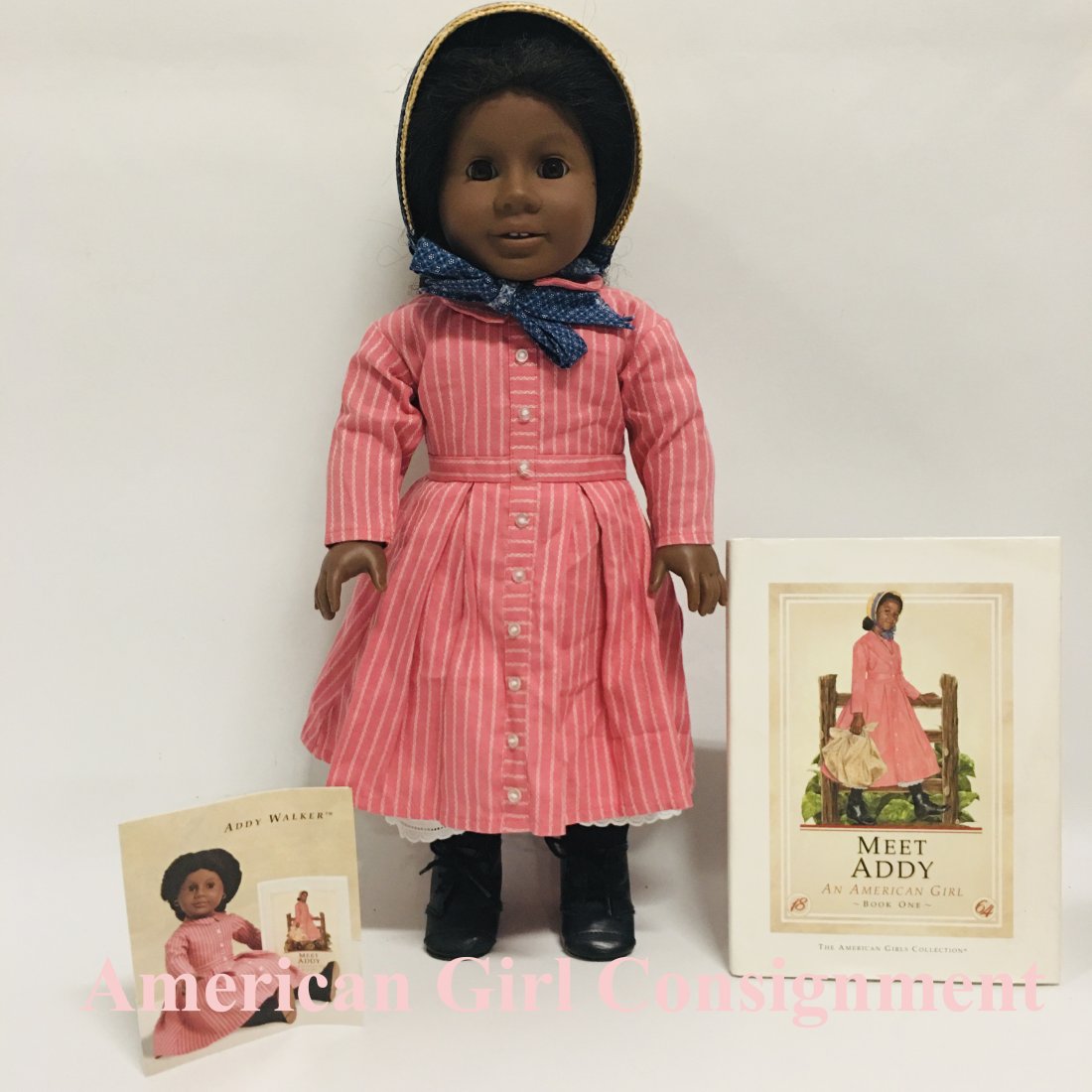 American Girl Pleasant Company Addy Walker Doll with Book: American Girl Pleasant Company Addy Walker Doll with Book ------------------ please review all pictures carefully because they are part of the description and show condition issues if any