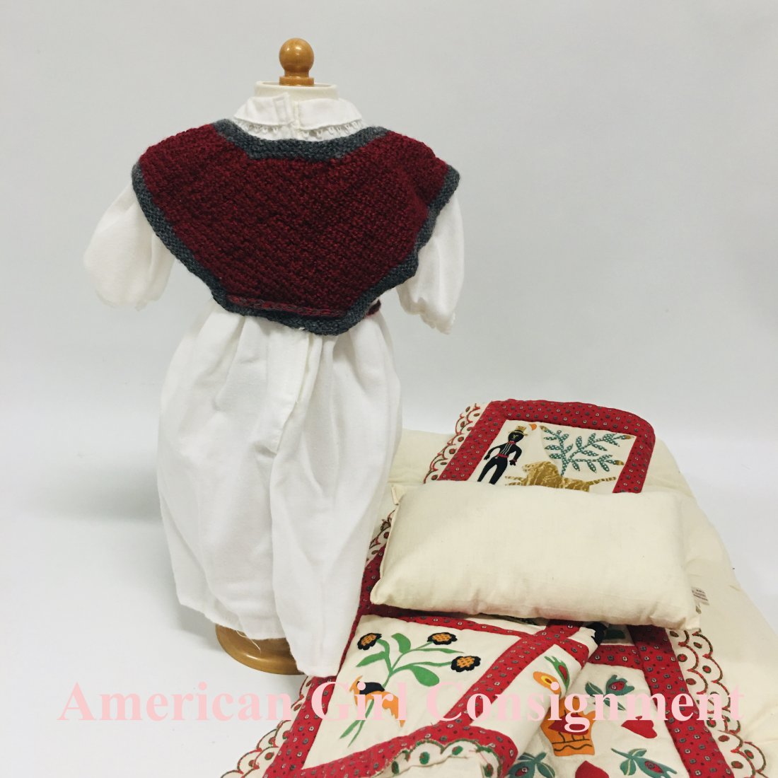American Girl Doll Addy Bedding, Nightgown and Shawl: American Girl Doll Addy Quilt, Bedding, Nightgown and Shawl ------------------ please review all pictures carefully because they are part of the description and show condition issues if any