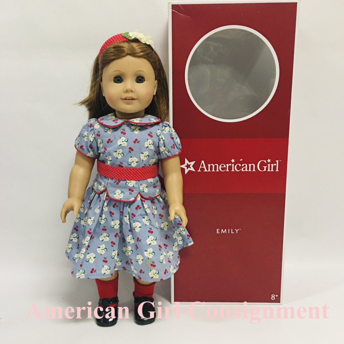 American Girl Emily Doll with Meet Outfit and Box: American Girl Emily Doll with Meet Outfit and Box ------------------ please review all pictures carefully because they are part of the description and show condition issues if any