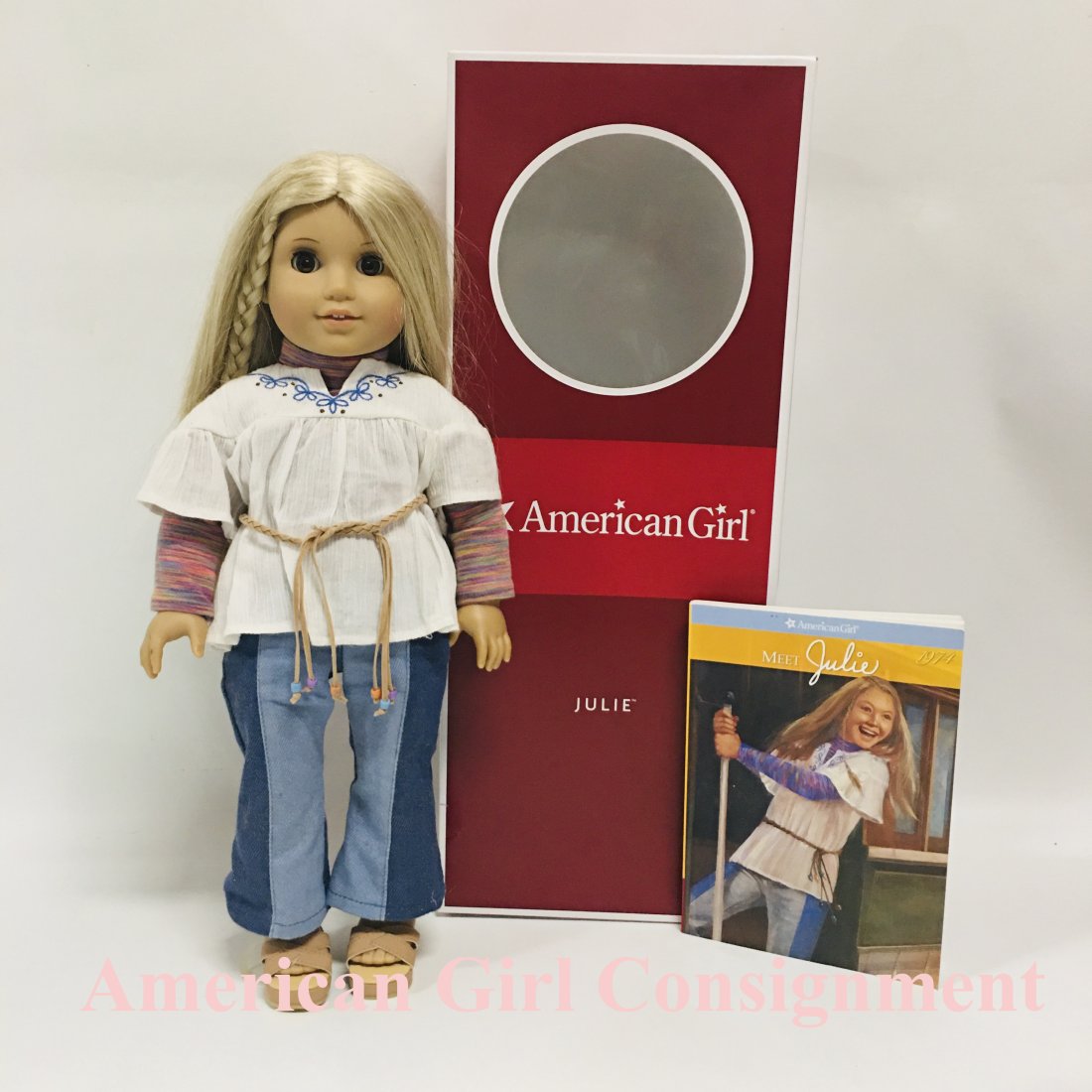 American Girl Doll Julie Albright with Book and Box: American Girl Doll Julie Albright with Book and Box ------------------ please review all pictures carefully because they are part of the description and show condition issues if any